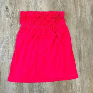 Womens Pink Strapless Swimsuit Coverup - XL